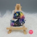 "Einhorn Black Beauty" Bügelbild  (ca. 7cm X 6,5cm)